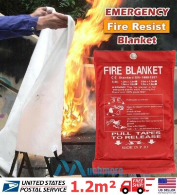 Large Prepared Emergency Fire Blanket Fireproof for Home Car Kitchen 47 x47  USA