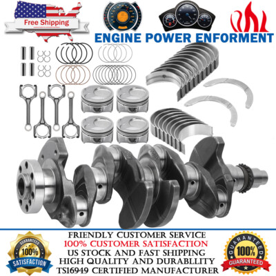 Piston & Rings Kit + Connecting Rod + Bearings + Crankshaft For Hyundai Kia 2.0L