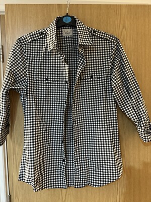 Men’s River Island Gingham Black And White Checked Shirt Size S UK