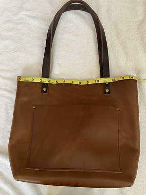 Portland Leather Goods Classic Tote Bag Brown with Dark Brown