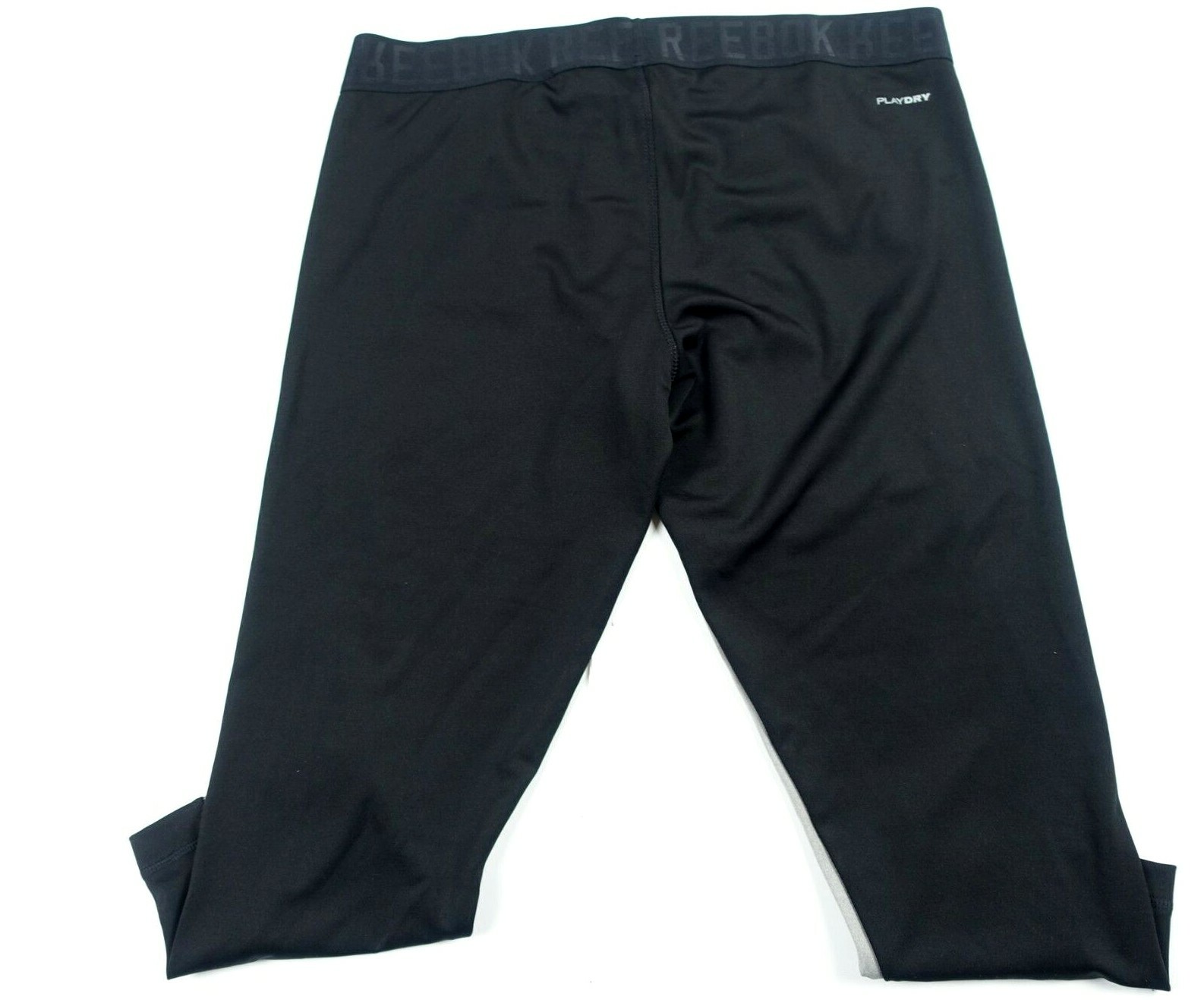 Reebok Play Dry Capri Black Workout Pants Size Large Gem