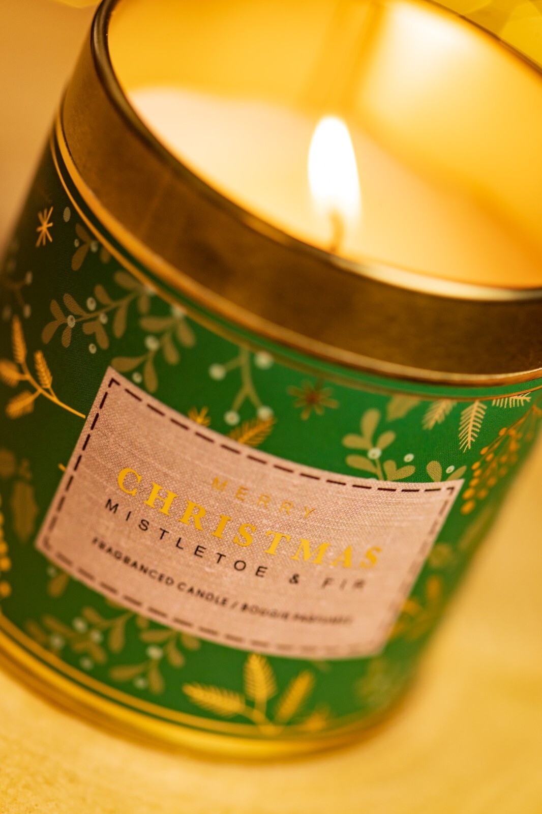 Christmas Scented Candle Decoration Mistletoe Fir Xmas Fragrance Green