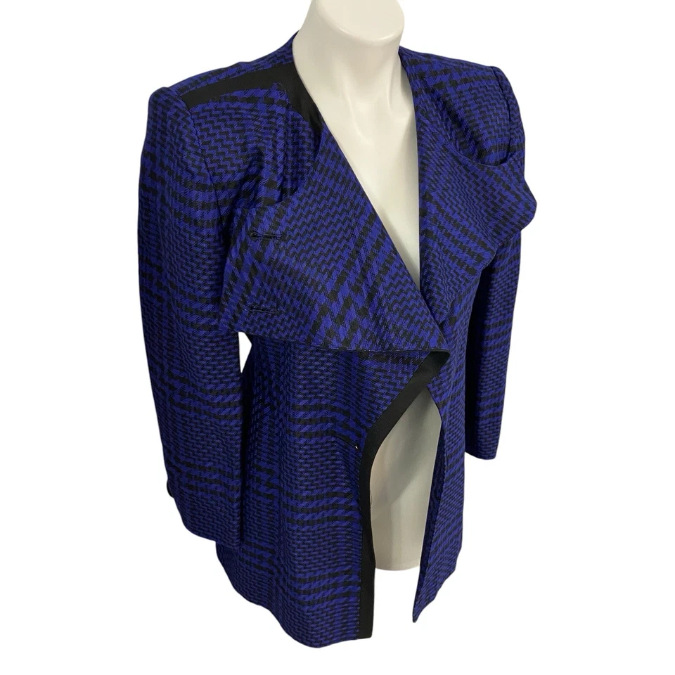 Blazer Esquinero Informal Mujer 2P Chaqueta Púrpura Trabajo Oficina Carrera Informal Talla Grande Foto 3 de 4