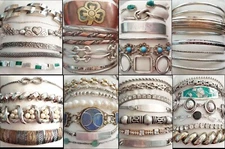 Bracelets Mexico, Native American, sterling, chain, cuff, and others  most VNTG