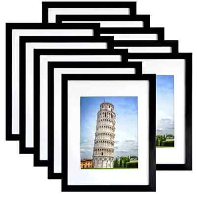 SESEAT 11x14 Picture Frame Set of 10, Display Pictures 8x10 With mat or 11x14