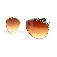 Romantic Flower Design Pilot Sunglasses for Women