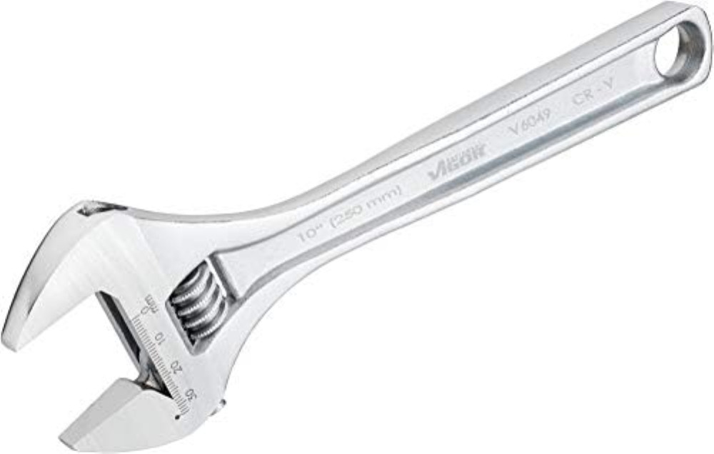 Vigor V6049 Chiave Regolabile a Rullino 0-33mm Argento Professionale