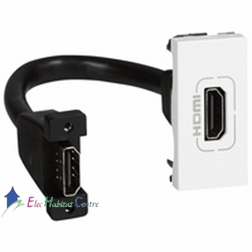 Prise HDMI Legrand Mosaic pour connecter un vidéoprojecteur au mur proprement