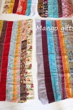 Handmade Indian Silk Sari Scarves Stole Patchwork scarf Multi color Wrap Dupatta