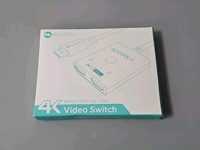 New HDMI Switch 4K 60Hz HDMI 2.0 Switcher 2 in 1 Out 3.3ft Braided Cable