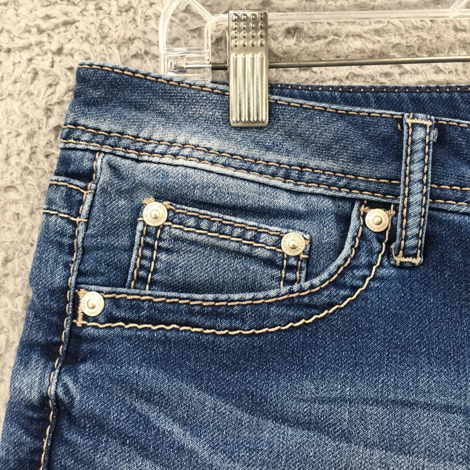 Bermudas Seven7 para mujer 8 (real 33x6) azul denim tiro medio mezcla de algodón Foto 4 de 4