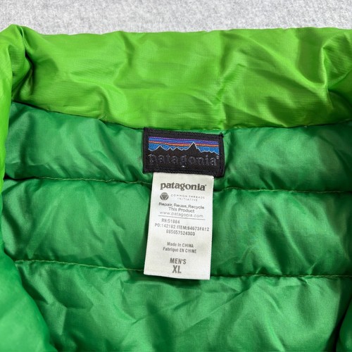 Piumino d'oca Patagonia uomo XL verde leggero escursione outdoor patrimonio LEGGI - Foto 3 di 13