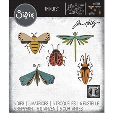 Tim Holtz "FUNKY INSECTS" Sizzix Thinlits Leaves Cutting Dies 2021 MSRP 29