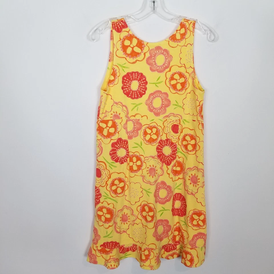 Fresh Produce женщин цветочный платье без рукавов Sz S желтый Summer декольте колена хлопок - Изображение 4 из 4