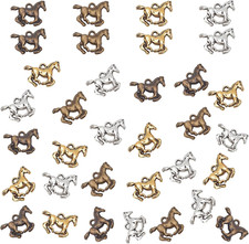 120Pcs 4 Colors Horse Charms Pendants Running Horse Animal Charms Tibetan Equest