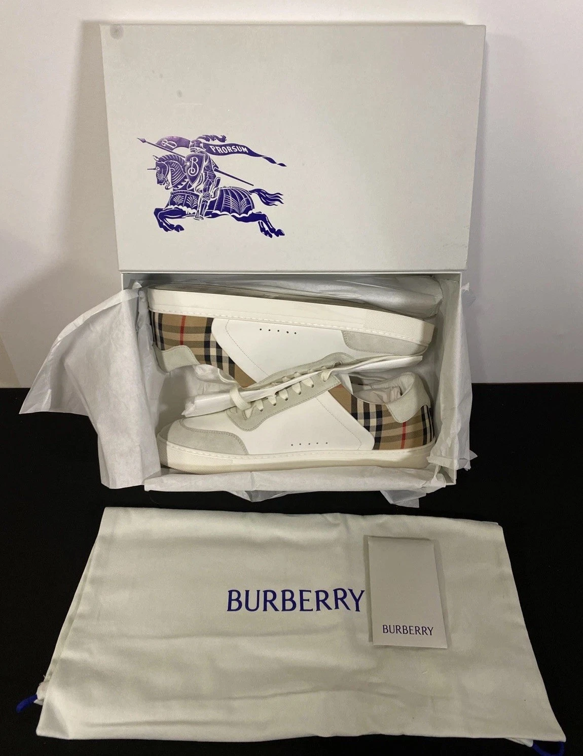 Burberry — Authentic Burberry 8069089 Stevie 2 Low Top Men Sneaker Size 14 EUR 46 Complete