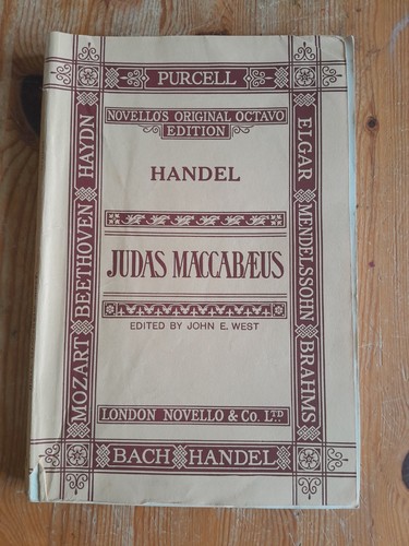 Judas Maccabaeus an oratorio by Handel - vintage vocal score Novello