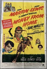Dean Martin Jerry Lewis Money From Home Original 1 Sheet Poster Horse Racing
