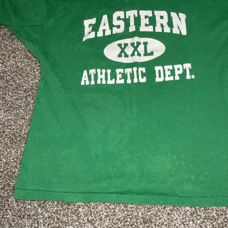 Camiseta de fútbol americano para hombre Eastern Athletic Dept Michigan grande verde años 80 de colección Foto 2 de 4