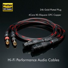 Pair Hi-end OFC Pure Copper Cord XLR to RCA Male Audio Signal Interconnect Cable