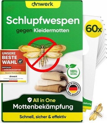 anwerk  Schlupfwespen gegen Kleidermotten Textilmotten 10 Karten x 6 Lieferungen