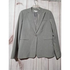 Calvin Klein Womens Gray Single Button Blazer Jacket Size 10 Professional