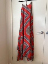 Zimmermann Red Silk Halter Neck Maxi Dress Size 1