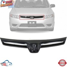 New Front Grille Assembly Black Plastic For 2006 2007 2008 Honda Civic Ho1200174