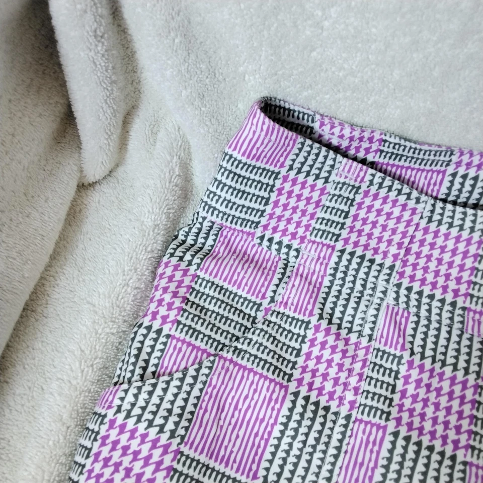 Pantalones de golf Jofit para mujer 4 rosa negro blanco a cuadros elásticos patrón retro Foto 2 de 4