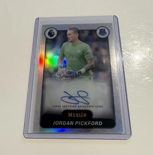 Topps Premier League Merlin 2026 Jordan Pickford Everton Auto Karte MV-PD