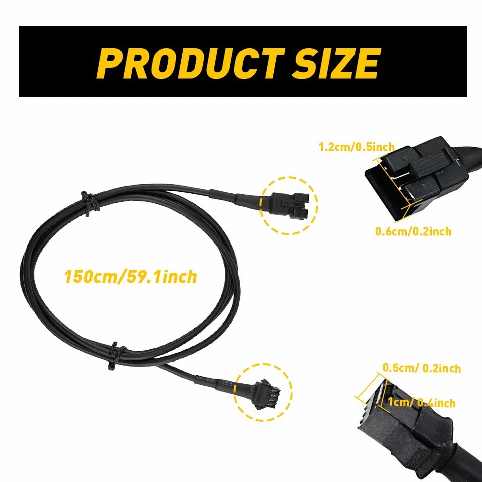 Kit de cable de extensión de 4 pines de 10x 4,9 pies cable para luz de roca RGB LED bajo brillo Foto 4 de 4