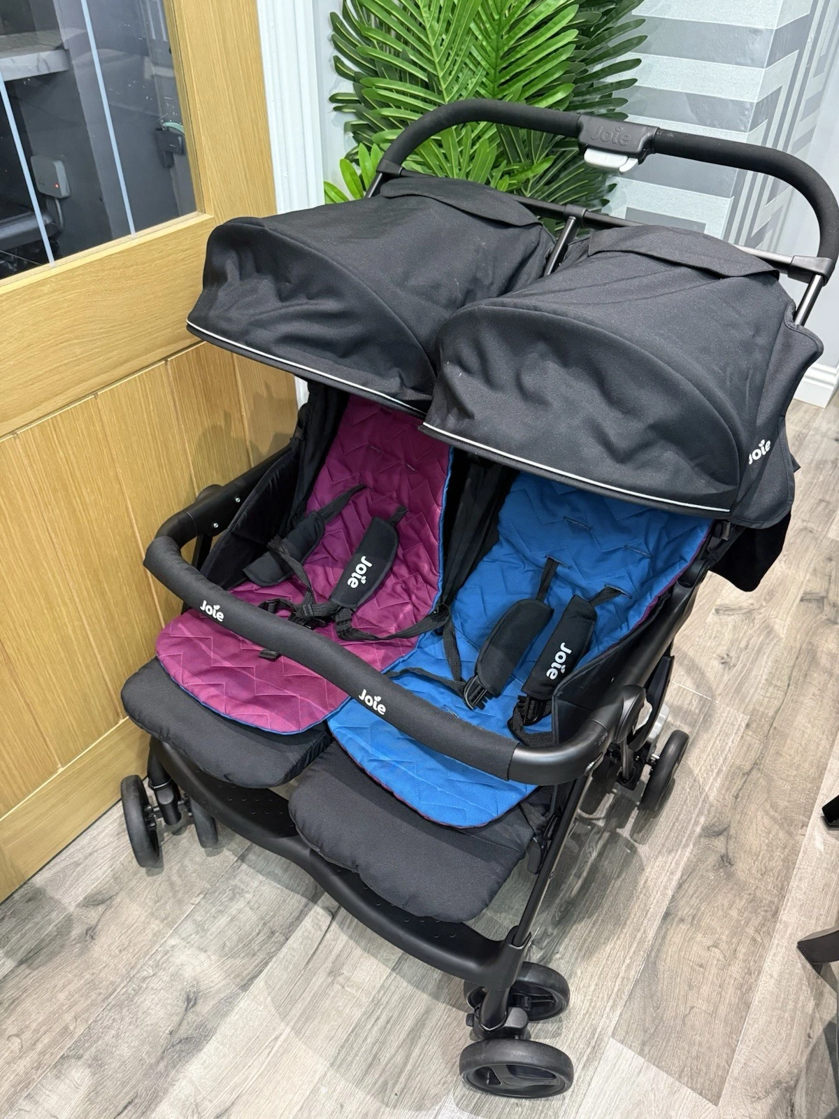 Joie Aire Twin Pink/Blue Pushchair Double Seat Stroller