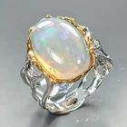 Stunning AA 6 ct+ Natural Opal Ring 925 Sterling Silver Size 9 /R469751