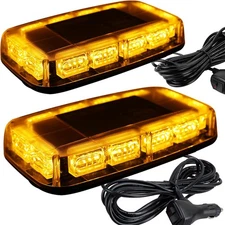 ASPL 2x 48LED Roof Top Strobe Lights, High Visibility Emergency Amber Light