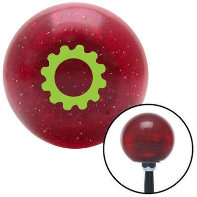 Green Solid Gear Red Metal Flake Shift Knob w/ M16x1.5 Insert Shifter Auto Brody