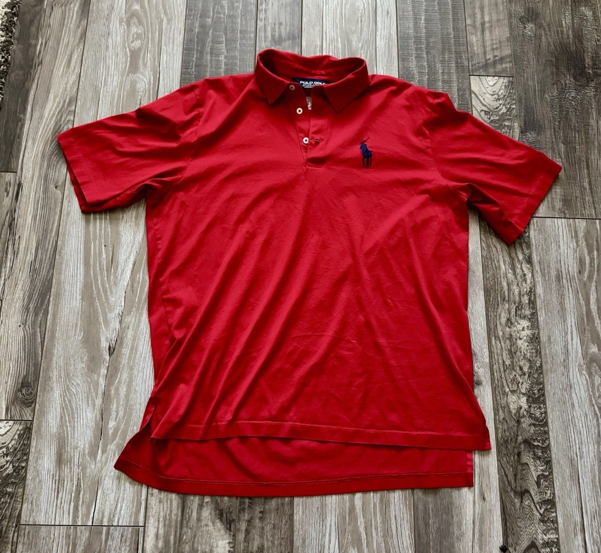 Ralph Lauren Men's Red Polo Shirt W/ USA Flag and Houston Astros