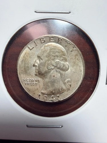 1941 Washington Quarter 90% Silver 25c Coin U.S GOOD DETAILS