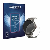 "3X Savvies Schutzglas FüR Tesofit Smartwatch 1.85\" (Rund) Panzer Folie Glas"