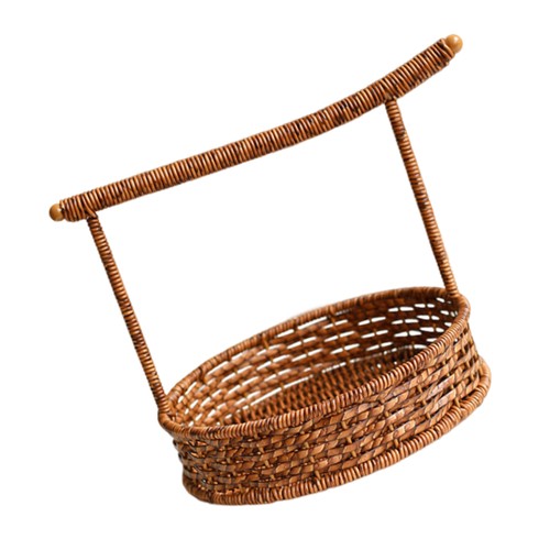  Cesta de almacenamiento redonda de mano cestas de frutas secas exhibición plana - Imagen 9 de 12