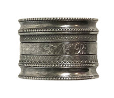 Antique Silver Plate Napkin Ring Monogram F.N.B Provenance Founder NYC Bar Assn