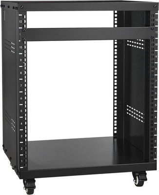 12U AV Rack Stand with Caster Wheels, Component Rack Cabinet Recording Studio Ra