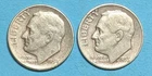 1954-S + 1955-S Key Roosevelt Dimes - One Ea. Average Circulated - Free Shipping