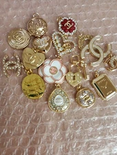 15    Pc Set Designer Chanel Zipper Pull Button Charm Pendant 