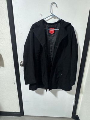 Esprit Black Double-Breasted Coat - Women's Size Large