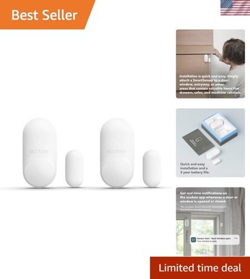 Advanced Home Security Smart Sensors - Wireless Door & Window Protection 2 Pack