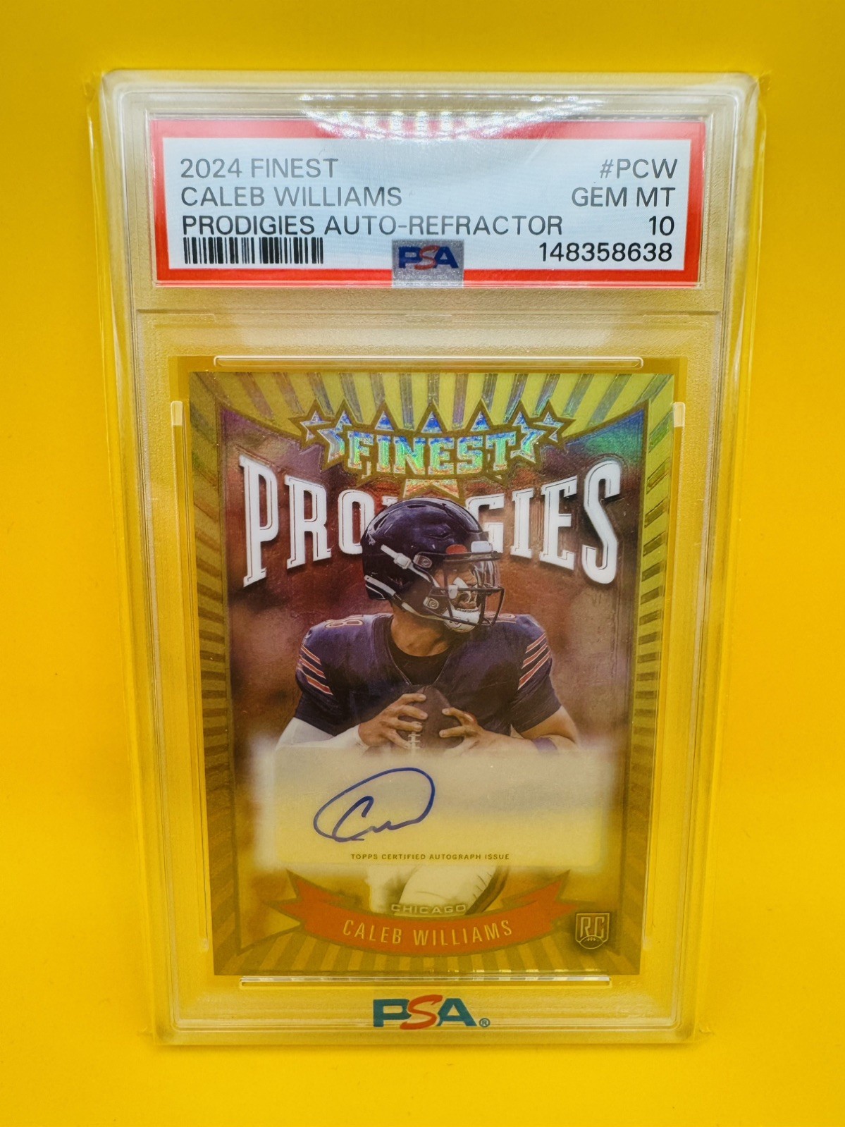 🔥 PSA10 Gem Mt 10 2024 Topps Finest Prodigies Autographs Caleb Williams 🔥