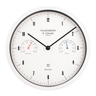 Design Funkwanduhr Thermometer Hygrometer lautlos kein ticken Funkuhr