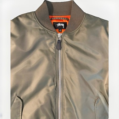 STUSSY X COMME DES GARCONS MA-1 BOMBER JACKET 'OLIVE/ORANGE' | eBay