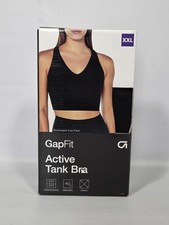 GapFit Active Tank Bra Women Size 2XL Black Removable Cup Pads Moisture Wicking
