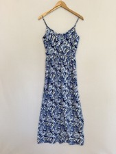 GAP Women’s Small Blue & White Floral Print Spaghetti Strap Maxi Dress